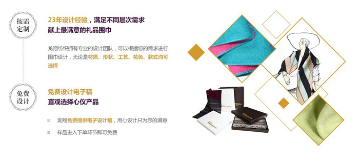 龍翔真絲圍巾23年設計經驗